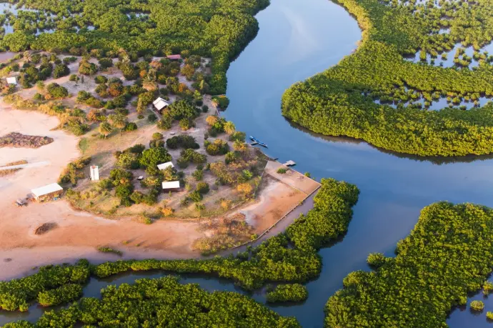Vue aérienne sur Palmarin au Sénégal